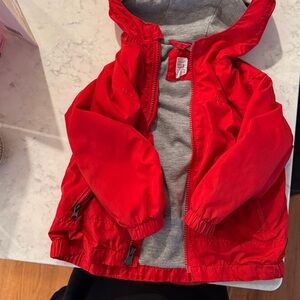 GAP Toddler 2T Windbreak red Jacket with Grey Lining